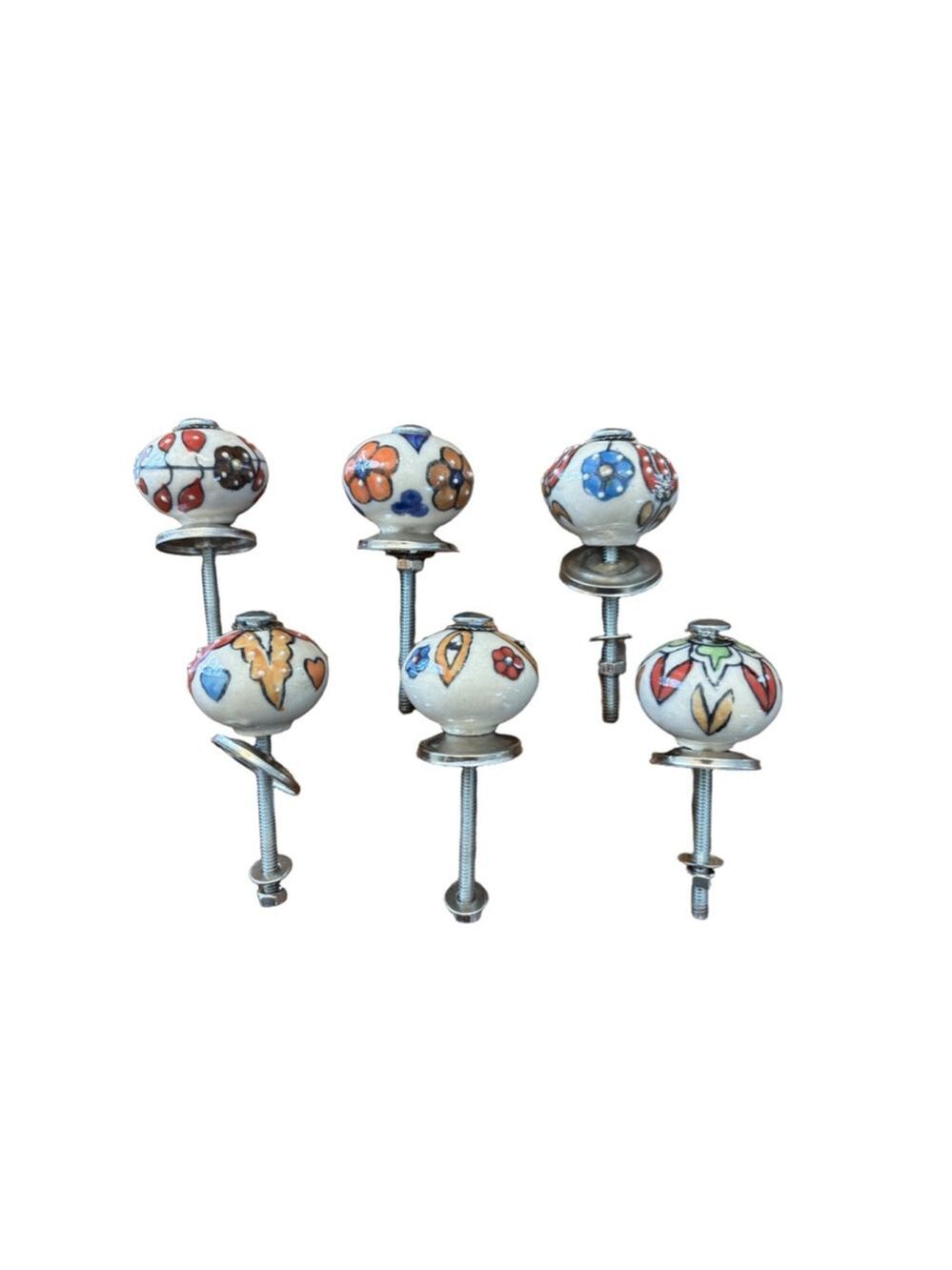 Unbranded, hand painted, Home Decor Ceramic Knobs One Size White Multicolor